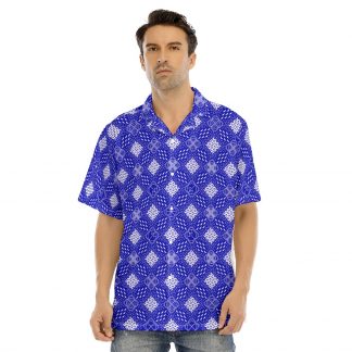 All-Over Print Men's Hawaiian Shirt With Button Closure